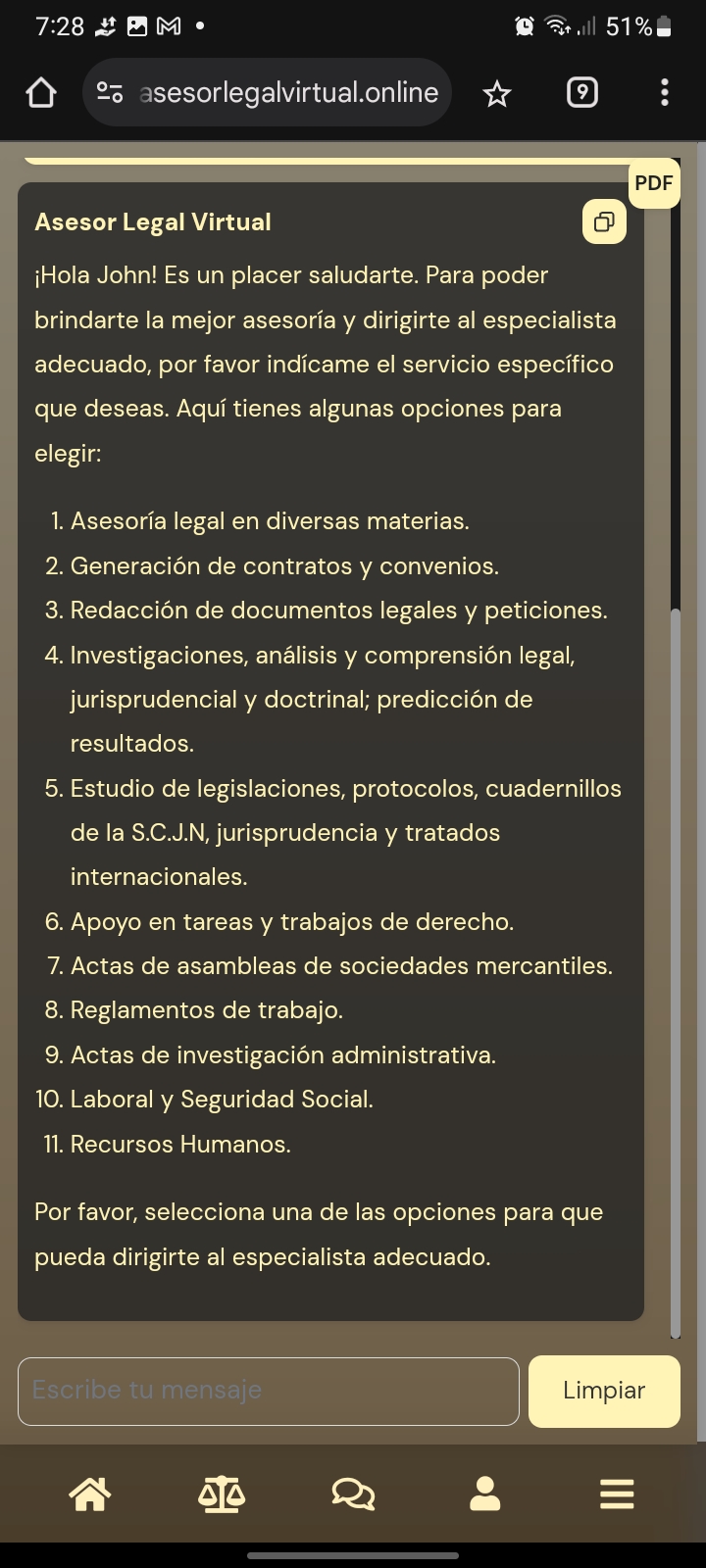 Asistente Legal Virtual